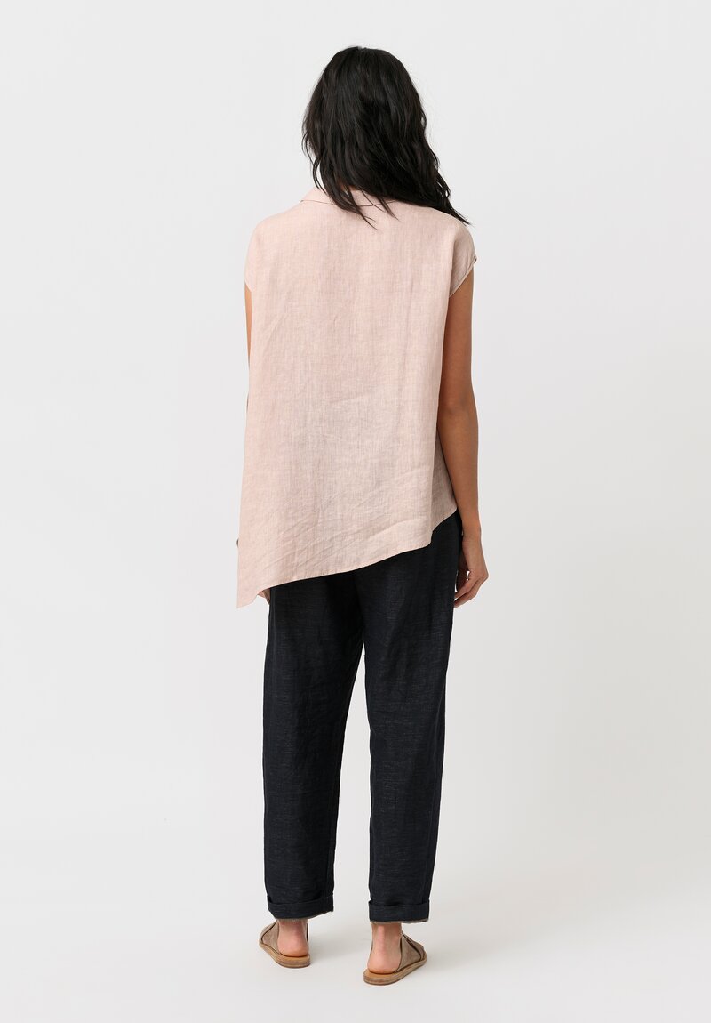 Forme d'Expression Linen & Cotton Slim Pullon Pants in Indigo