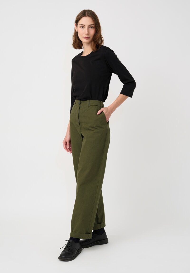 Casey Casey Cotton "Bee" Pants in Olive Green