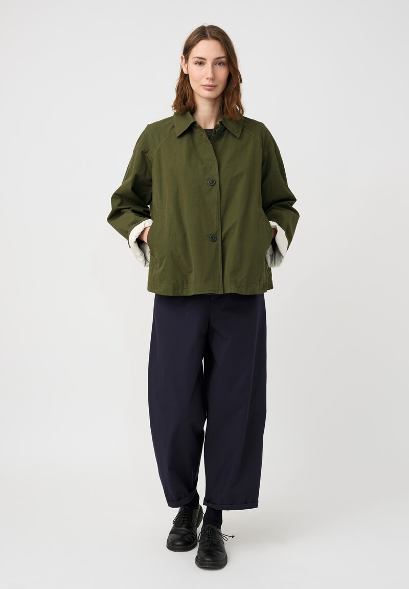 Casey Casey Cotton Drays Jacket in Olive Green