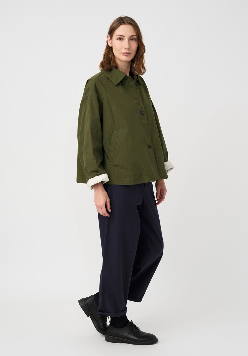 Casey Casey Cotton Drays Jacket in Olive Green
