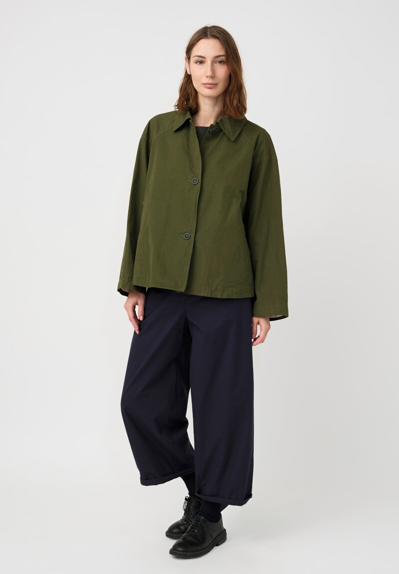 Casey Casey Cotton Drays Jacket in Olive Green