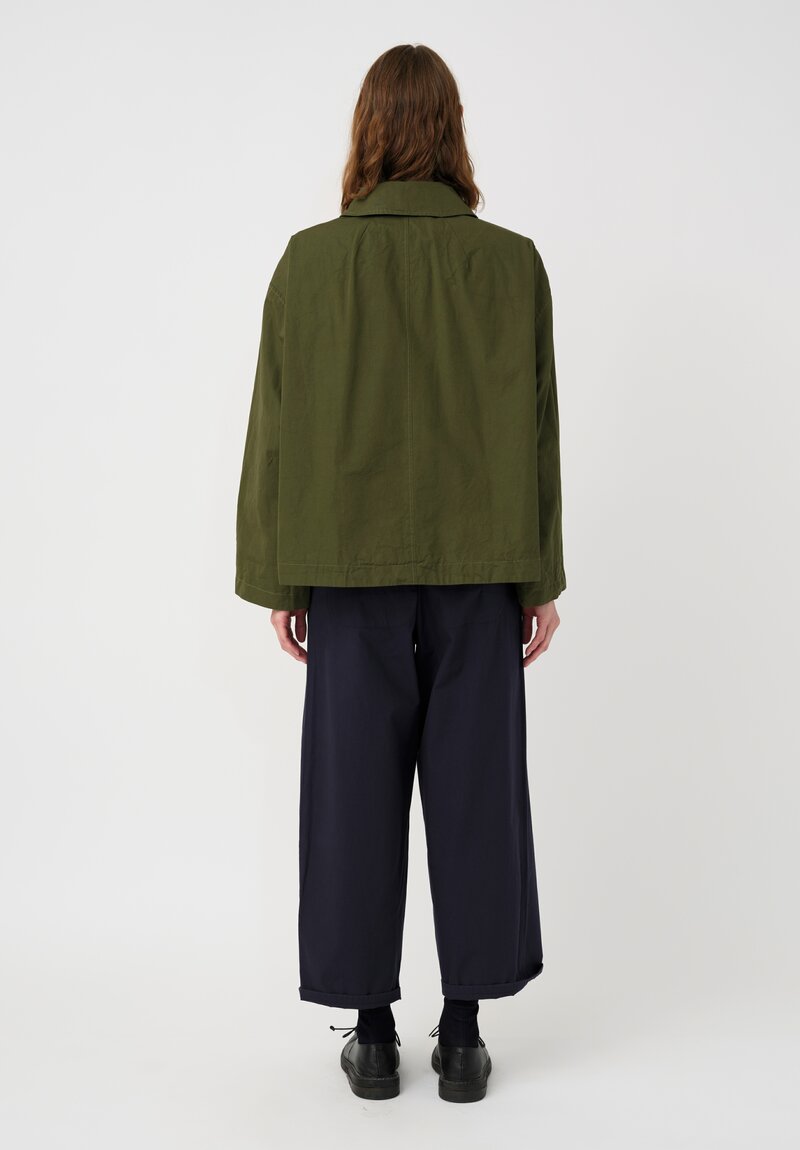 Casey Casey Cotton Drays Jacket in Olive Green