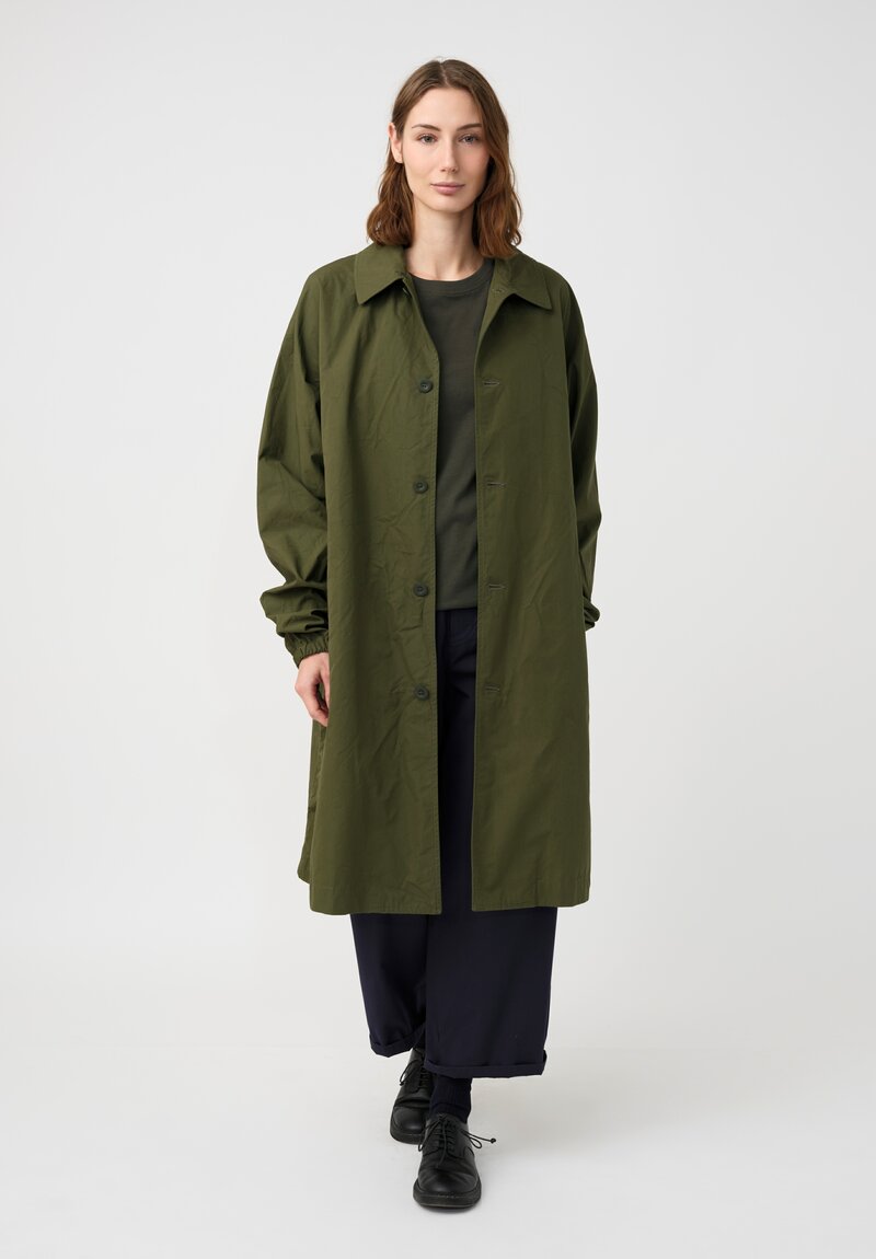 Casey Casey Cotton Peche Coat in Olive Green