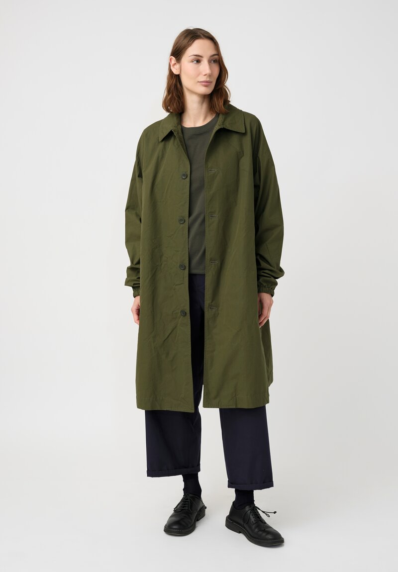 Casey Casey Cotton Peche Coat in Olive Green