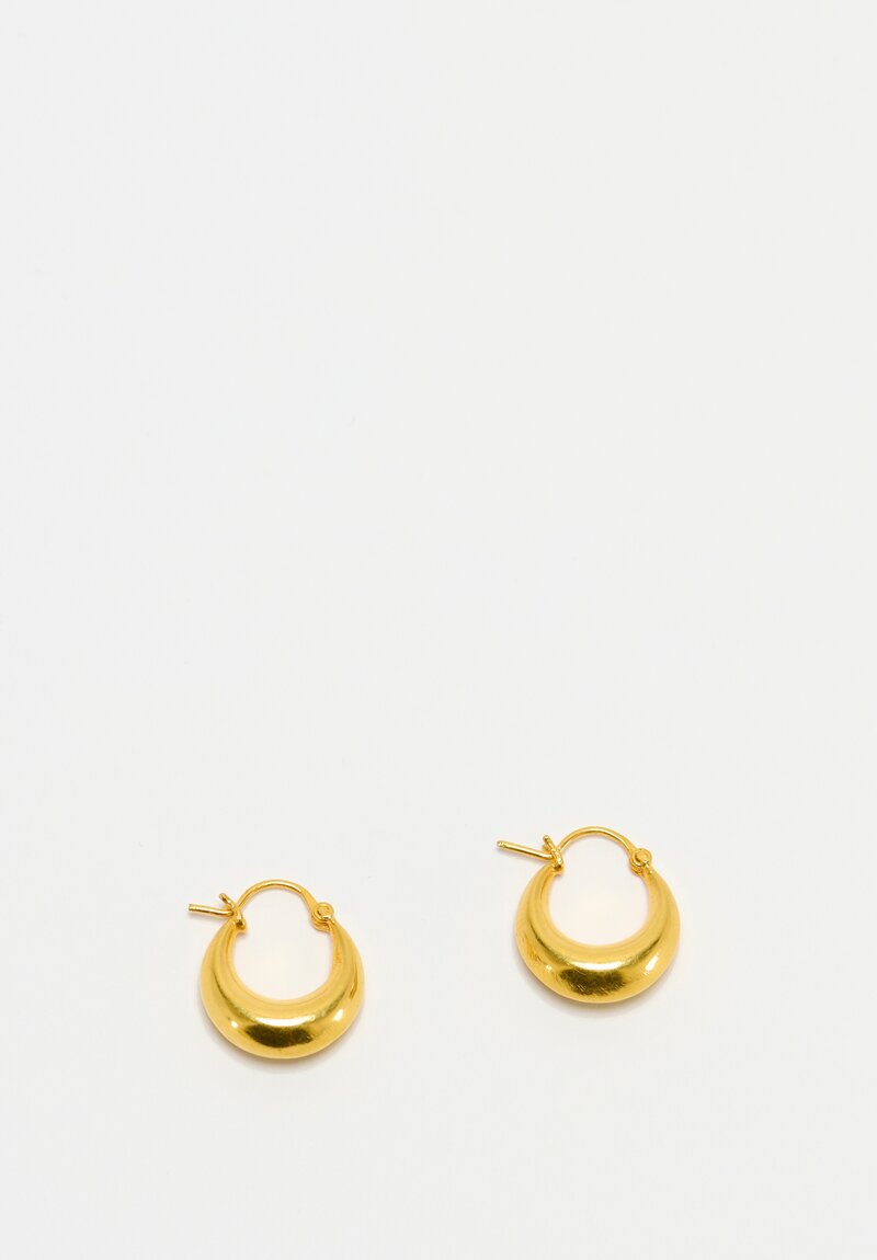 Greig Porter 18K Crescent Moon Hoop Earrings 0.75"