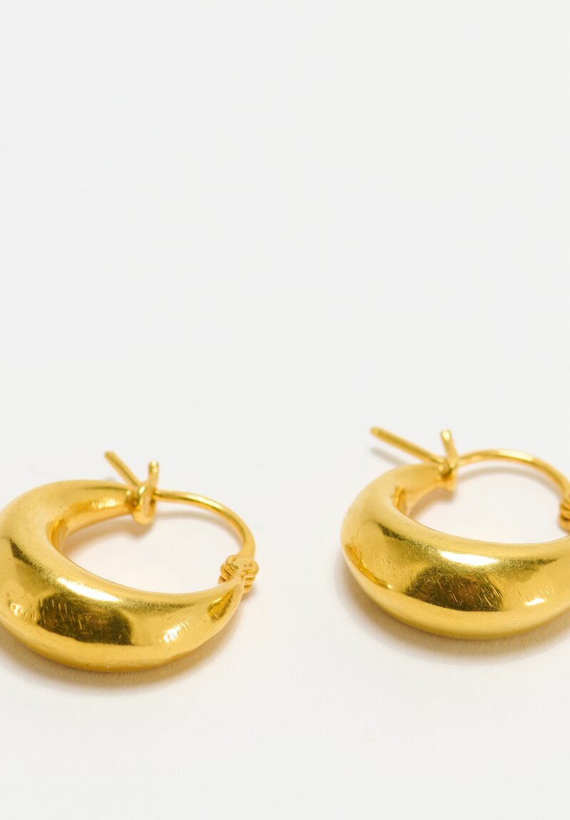 Greig Porter 18K Crescent Moon Hoop Earrings 0.75"