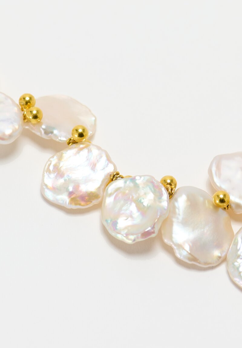 Greig Porter 18K Rounds & Keshi Coin Pearl Necklace 18.5