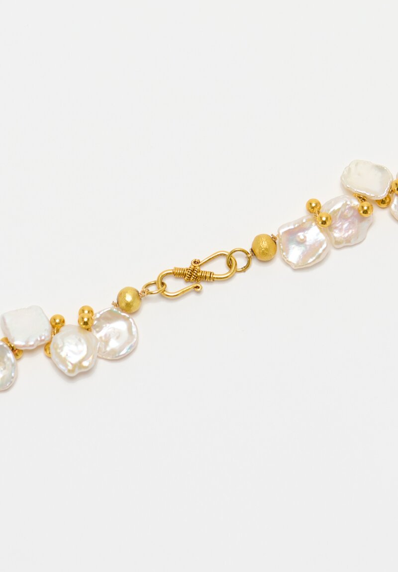 Greig Porter 18K Rounds & Keshi Coin Pearl Necklace 18.5