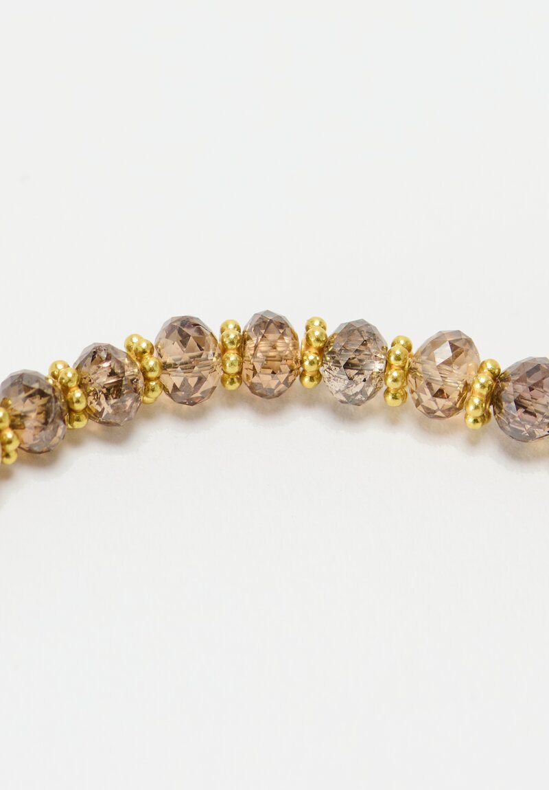 Greig Porter 18K Starburst Cylinder & Gray Diamond Necklace 18.625