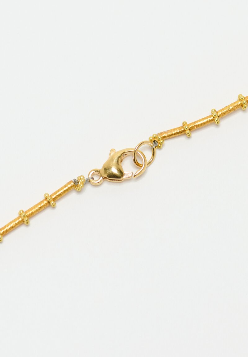 Greig Porter 18K Starburst Cylinder & Gray Diamond Necklace 18.625