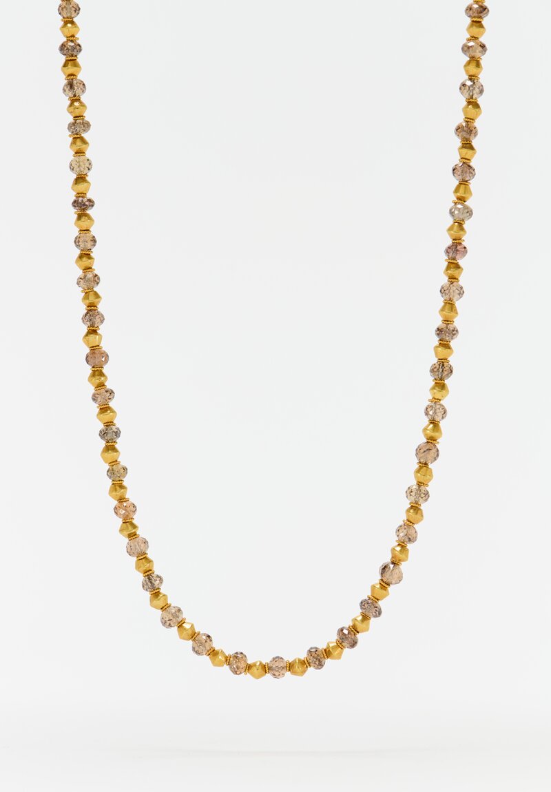 Greig Porter 18K Dotted Bicones & Gray Diamond Necklace 19.375