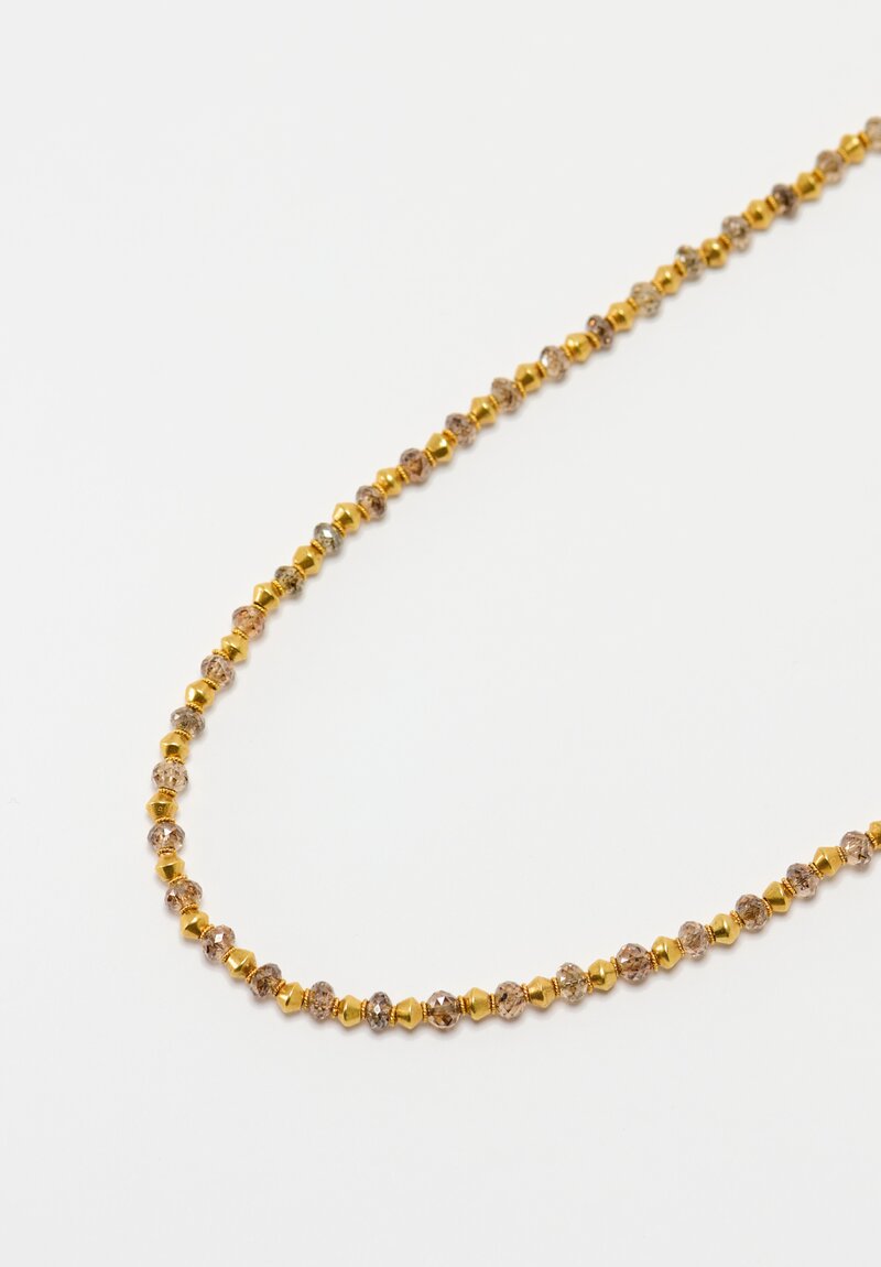 Greig Porter 18K Dotted Bicones & Gray Diamond Necklace 19.375