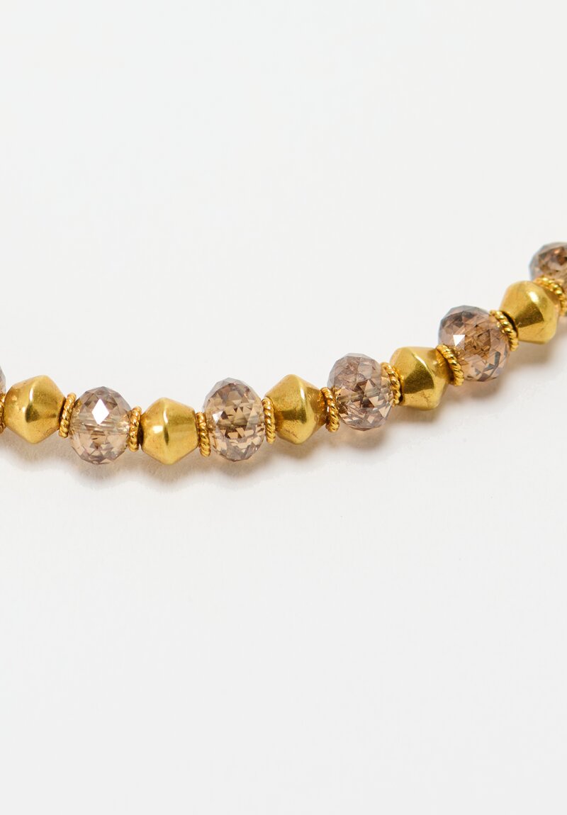 Greig Porter 18K Dotted Bicones & Gray Diamond Necklace 19.375