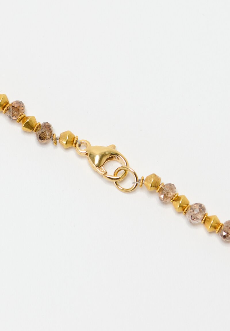 Greig Porter 18K Dotted Bicones & Gray Diamond Necklace 19.375