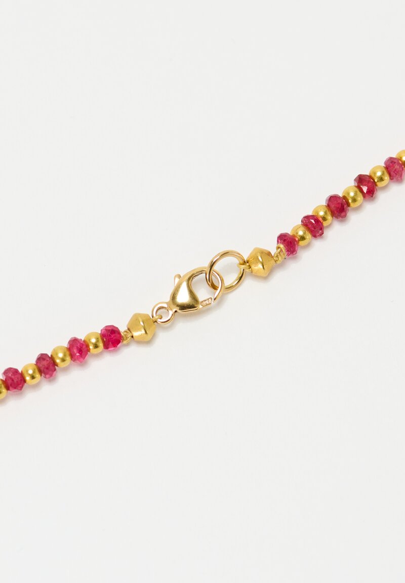 Greig Porter 18K Rounds & Faceted Red Sapphire Necklace 19"