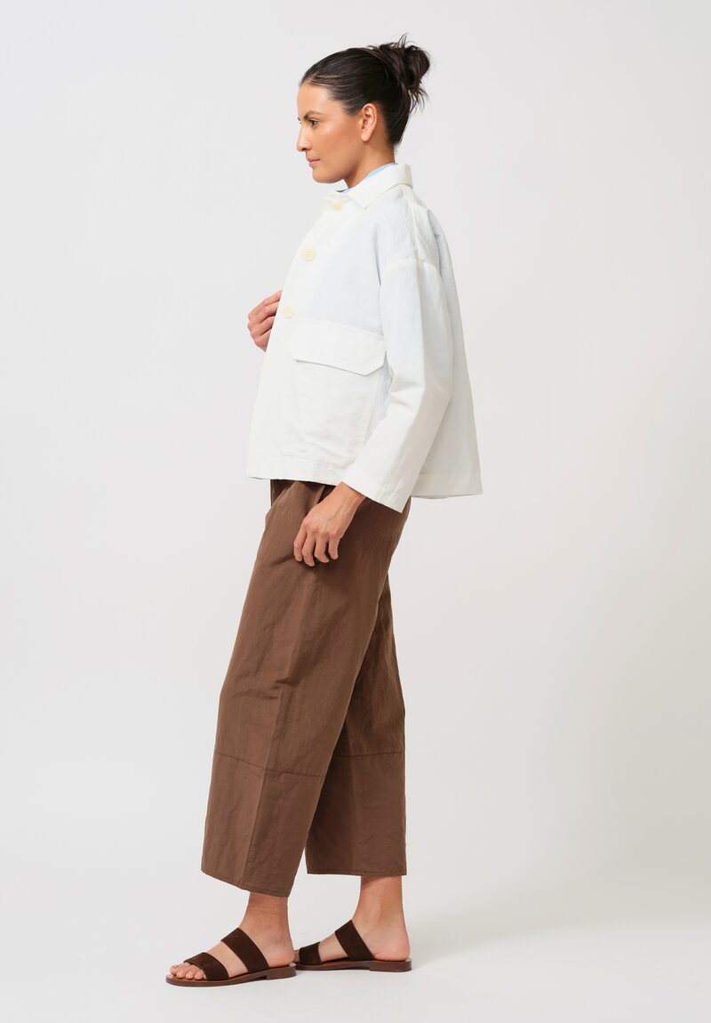 Asciari Cotton & Linen Dattilo Jacket in Raw White