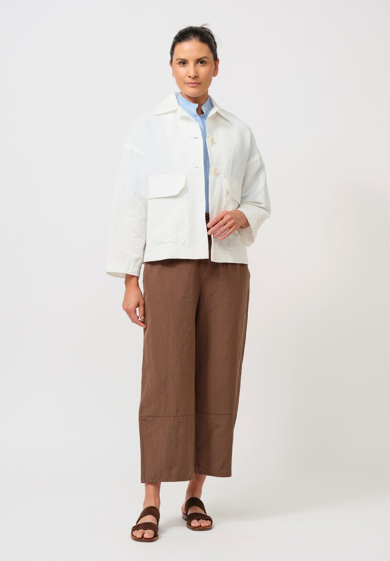 Asciari Cotton & Linen Dattilo Jacket in Raw White