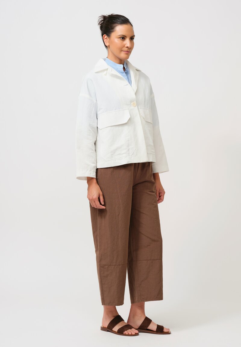 Asciari Cotton & Linen Dattilo Jacket in Raw White