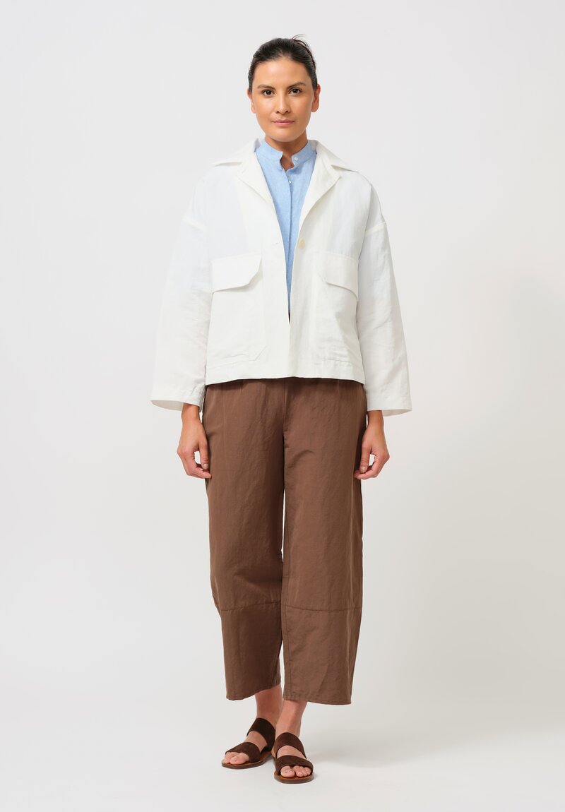 Asciari Cotton & Linen Dattilo Jacket in Raw White