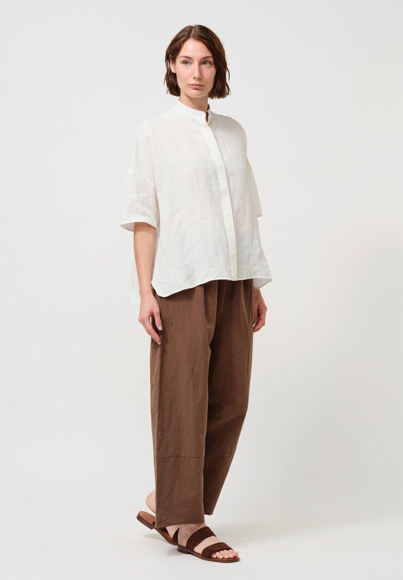 Asciari Linen Malfa Shirt in Raw White