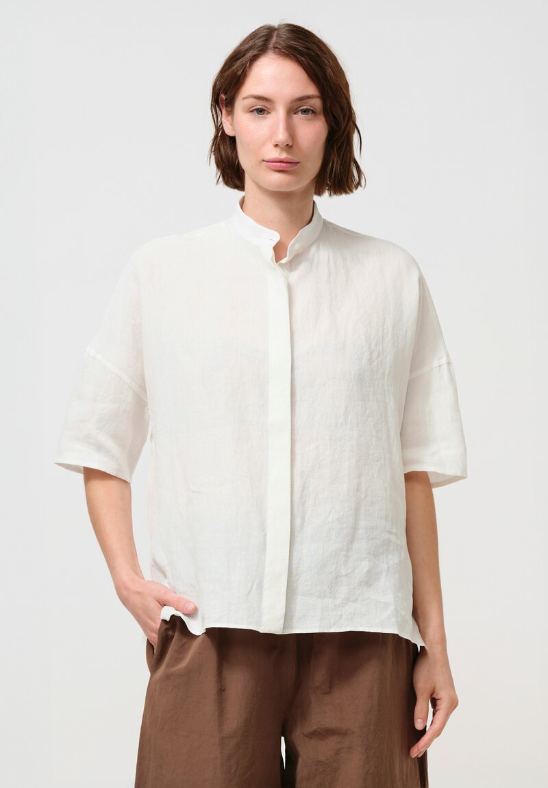 Asciari Linen Malfa Shirt in Raw White