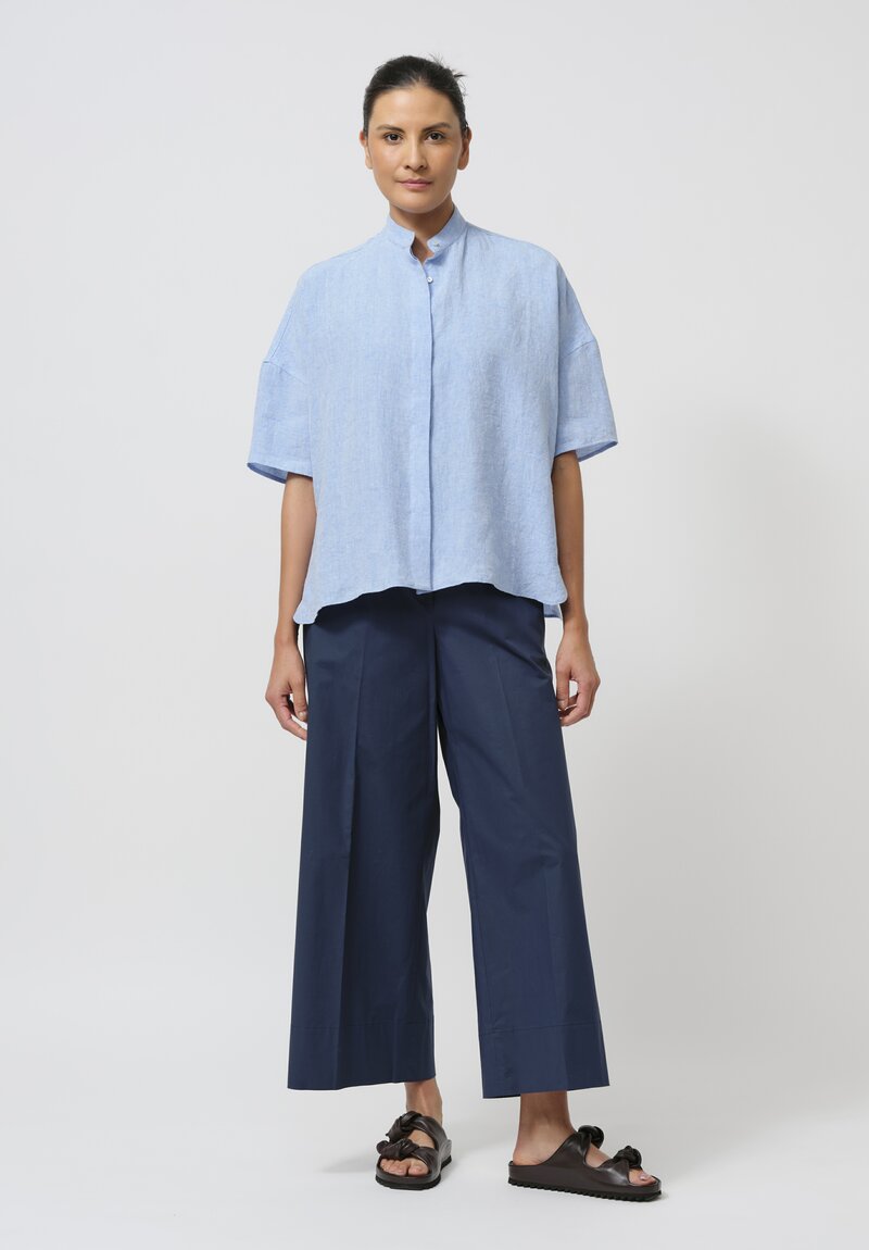 Asciari Linen Malfa Shirt in Sky Blue