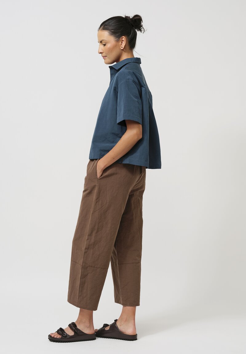 Asciari Cotton & Linen Ametista Shirt in Peacock Blue