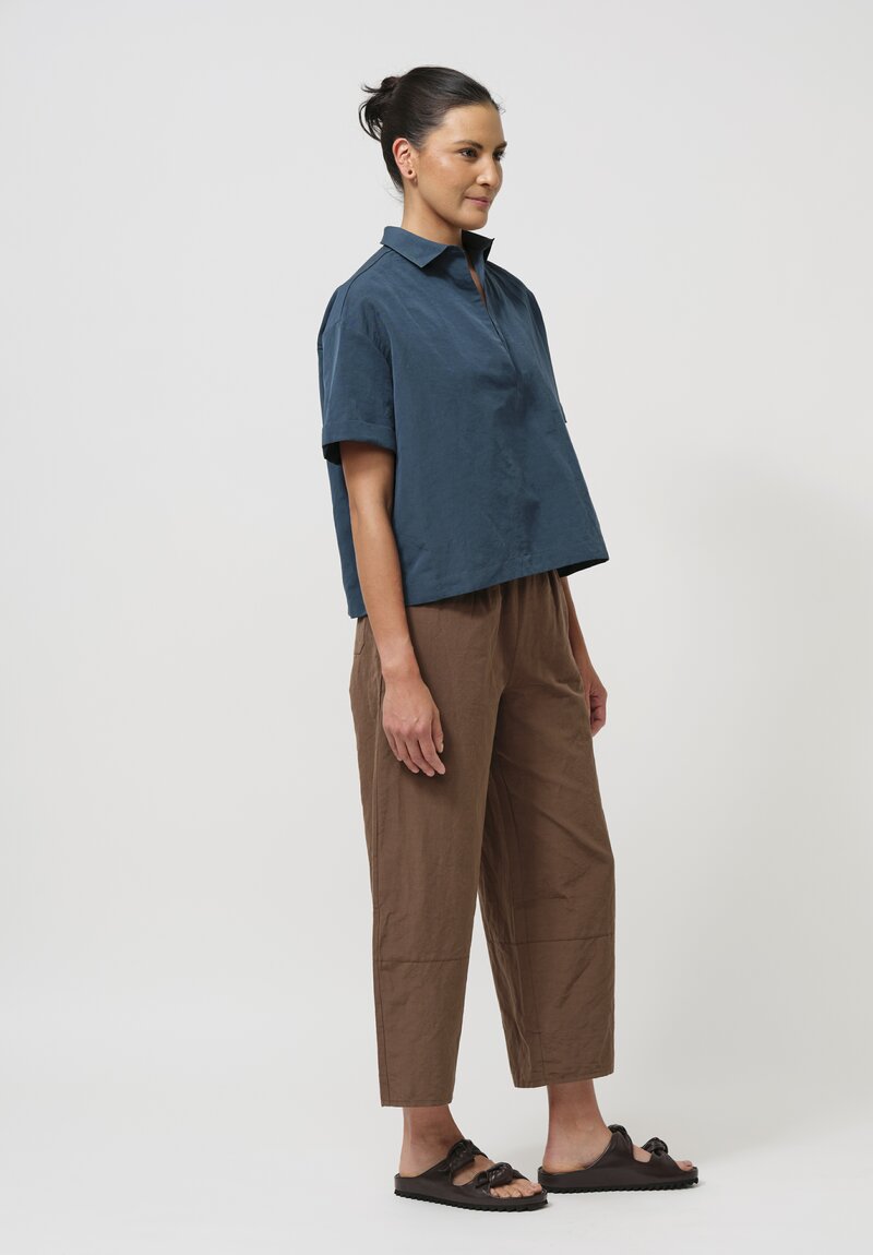 Asciari Cotton & Linen Ametista Shirt in Peacock Blue