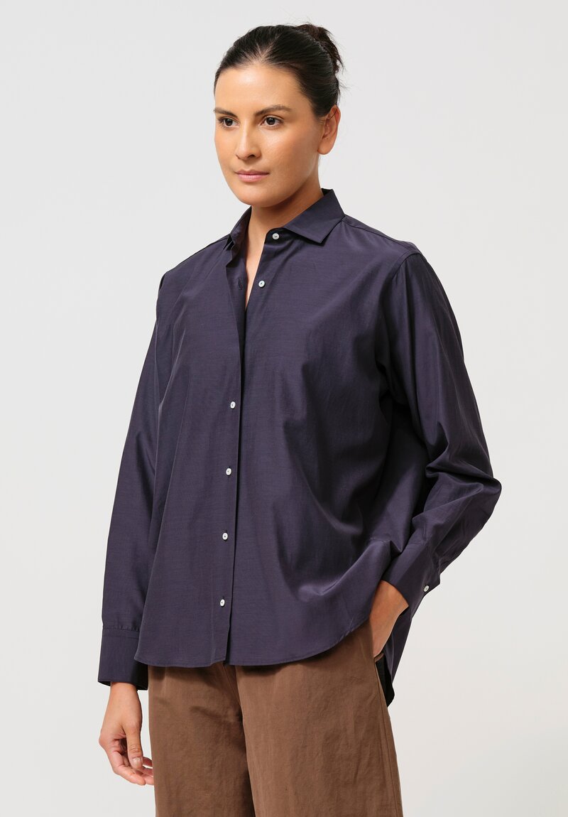Asciari Luna Button-Down Shirt in Navy Blue