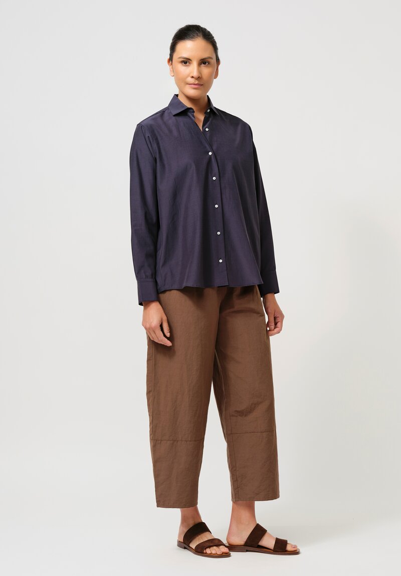 Asciari Luna Button-Down Shirt in Navy Blue