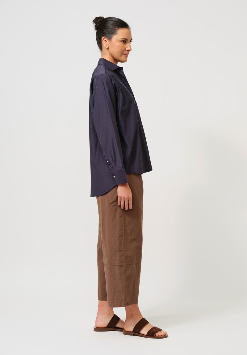 Asciari Luna Button-Down Shirt in Navy Blue