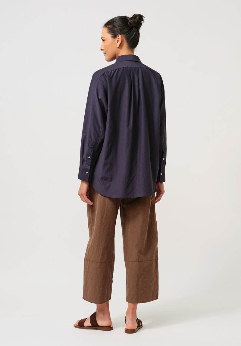 Asciari Luna Button-Down Shirt in Navy Blue