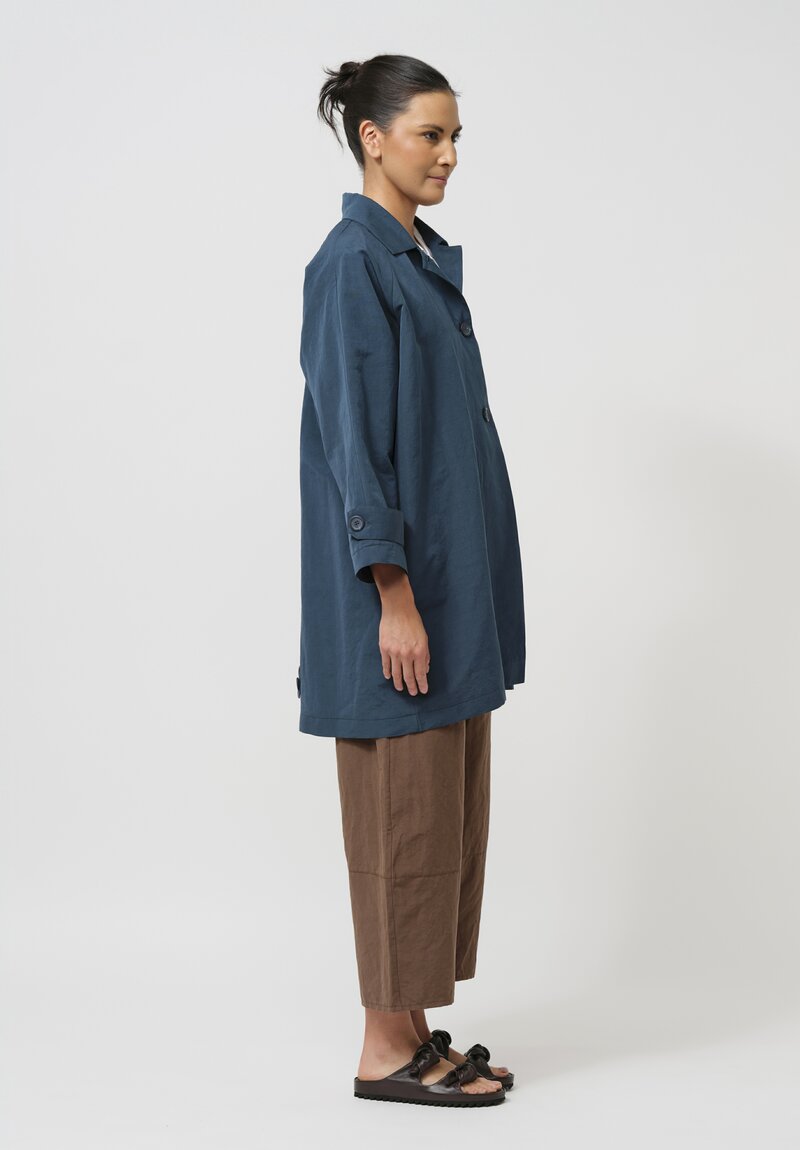 Asciari Cotton & Linen Filicudi Coat in Peacock Blue