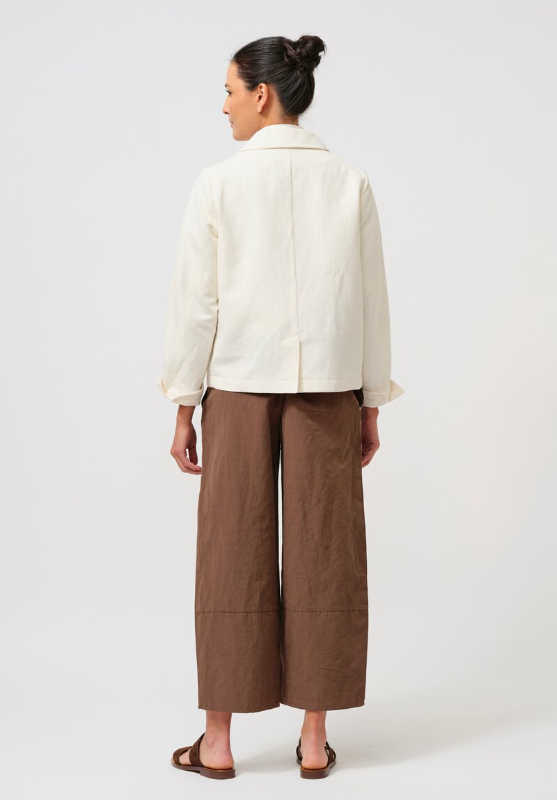 Asciari Cotton & Linen Loto Jacket in Ecru Cream