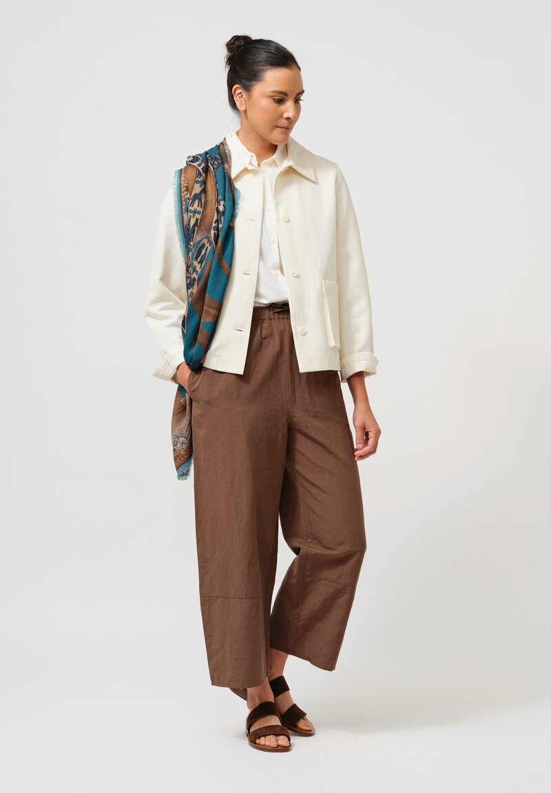 Asciari Cotton & Linen Loto Jacket in Ecru Cream
