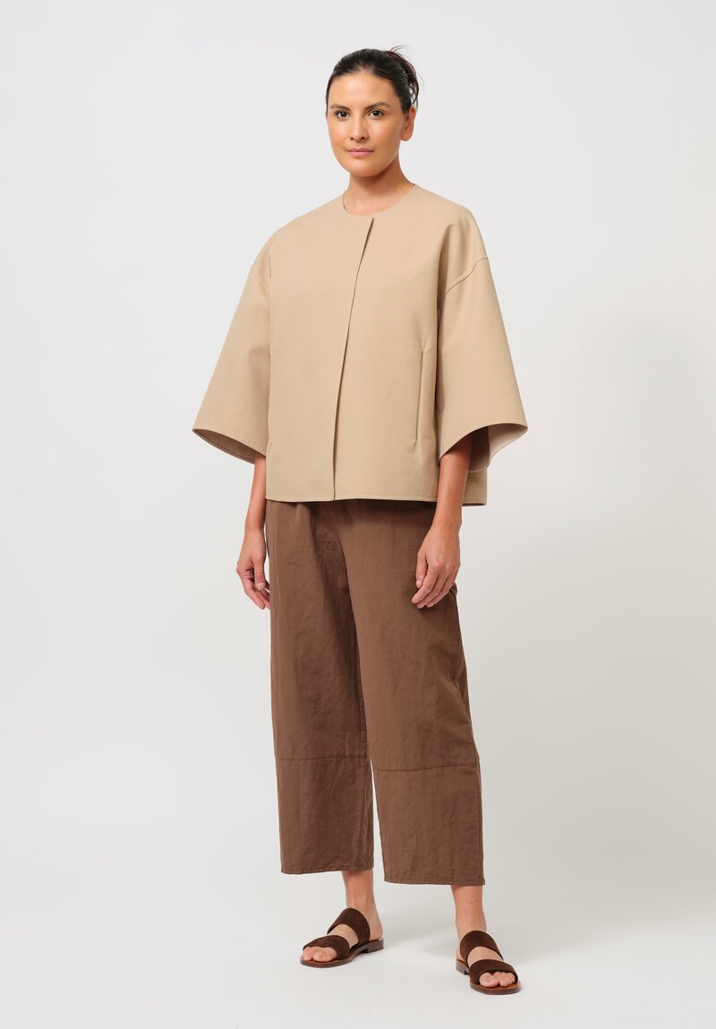 Asciari Cotton Eolo Jacket in Khaki Brown