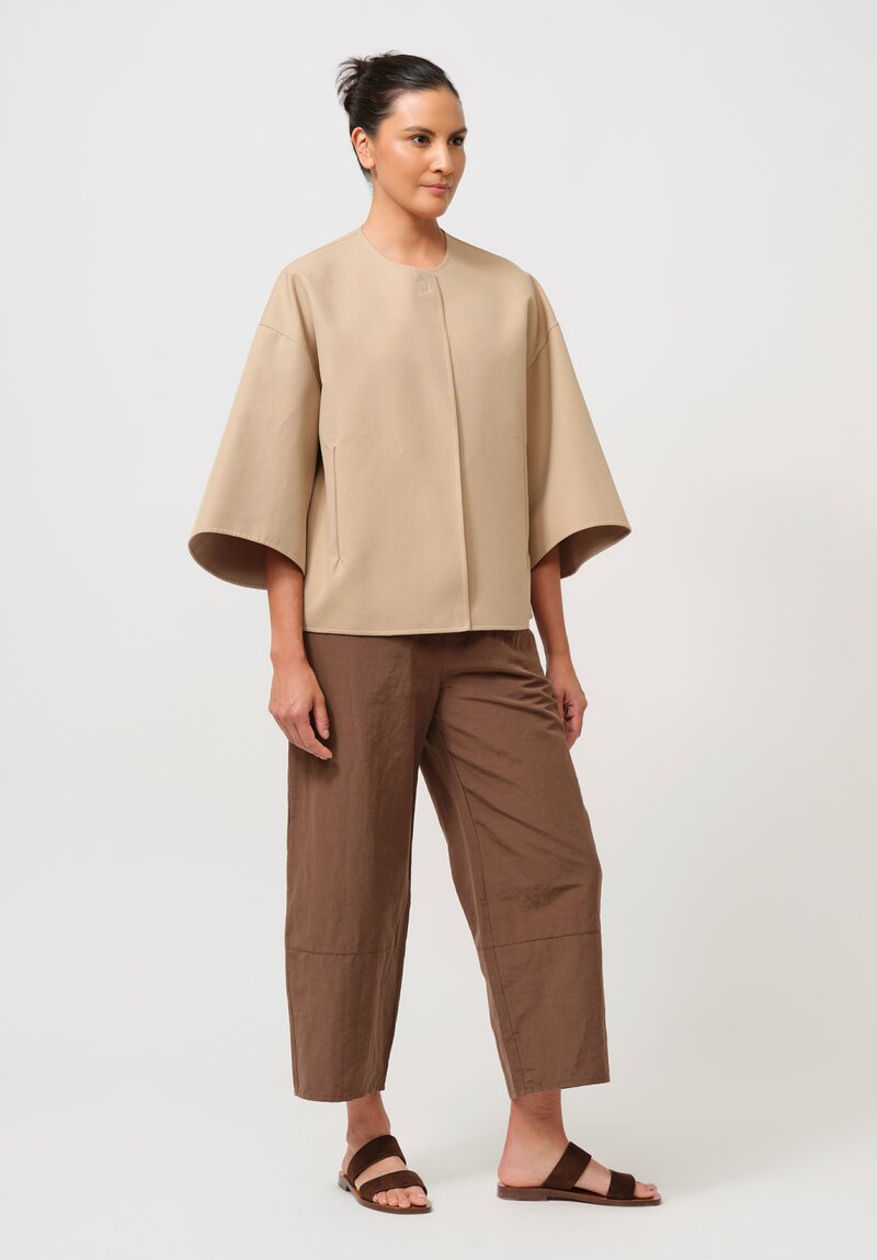 Asciari Cotton Eolo Jacket in Khaki Brown