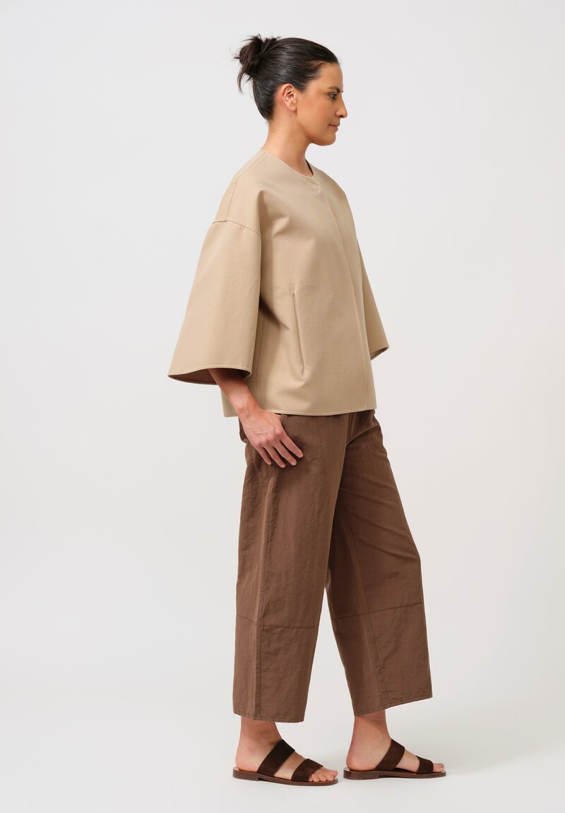 Asciari Cotton Eolo Jacket in Khaki Brown