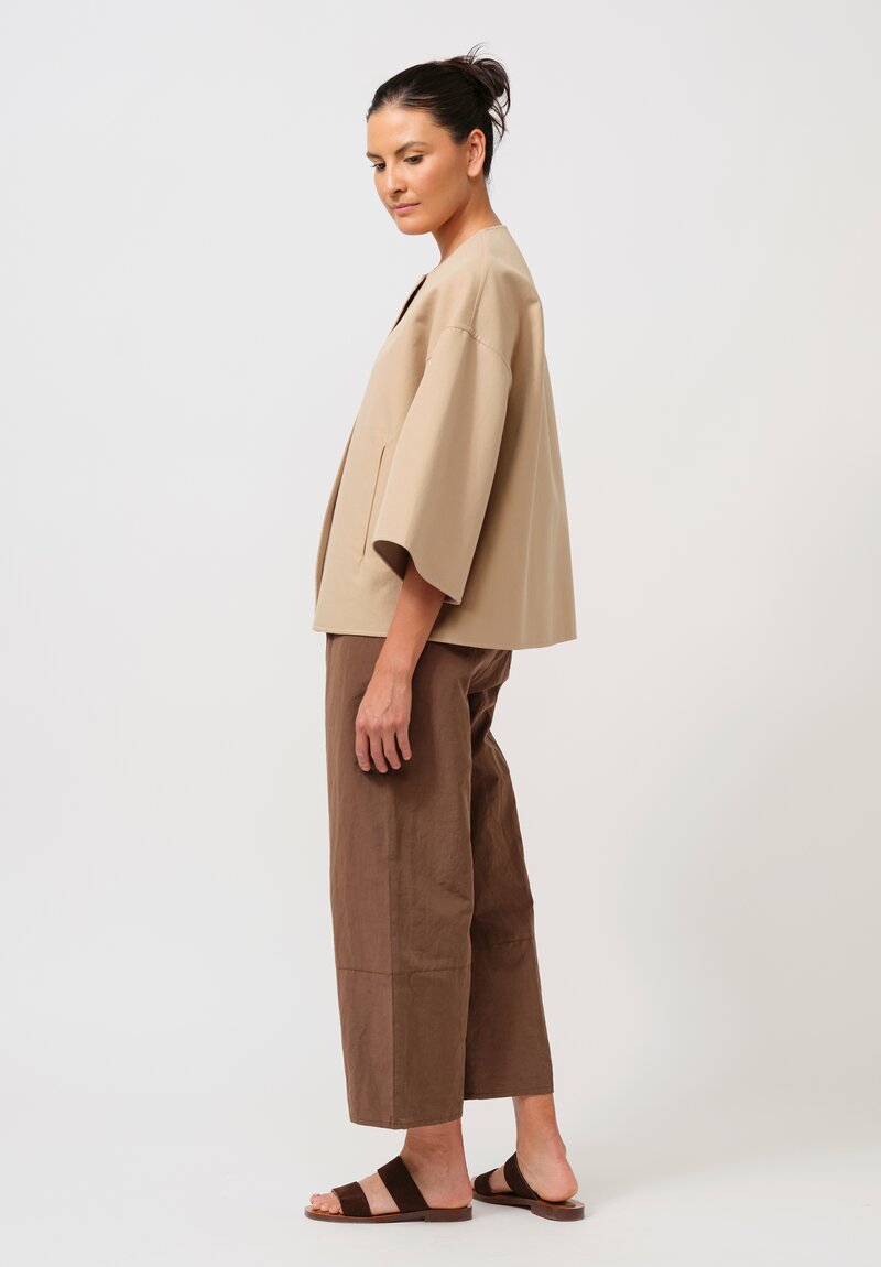 Asciari Cotton Eolo Jacket in Khaki Brown
