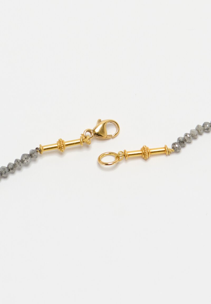 Greig Porter 18K Dotted Cylinders & Gray Diamond Necklace