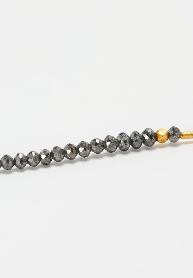 Greig Porter 18K Faceted Rounds, Cylinders & Gray Diamond Necklace 17.5"