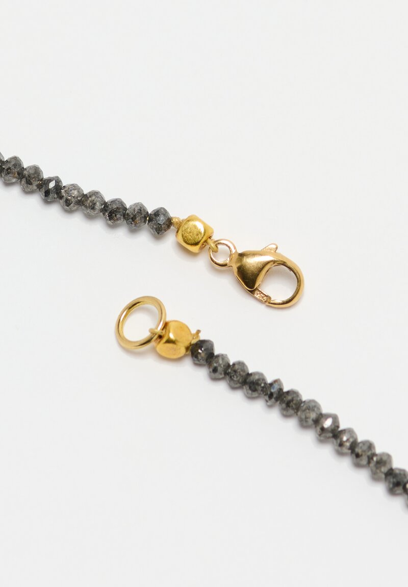 Greig Porter 18K Faceted Rounds, Cylinders & Gray Diamond Necklace 17.5"