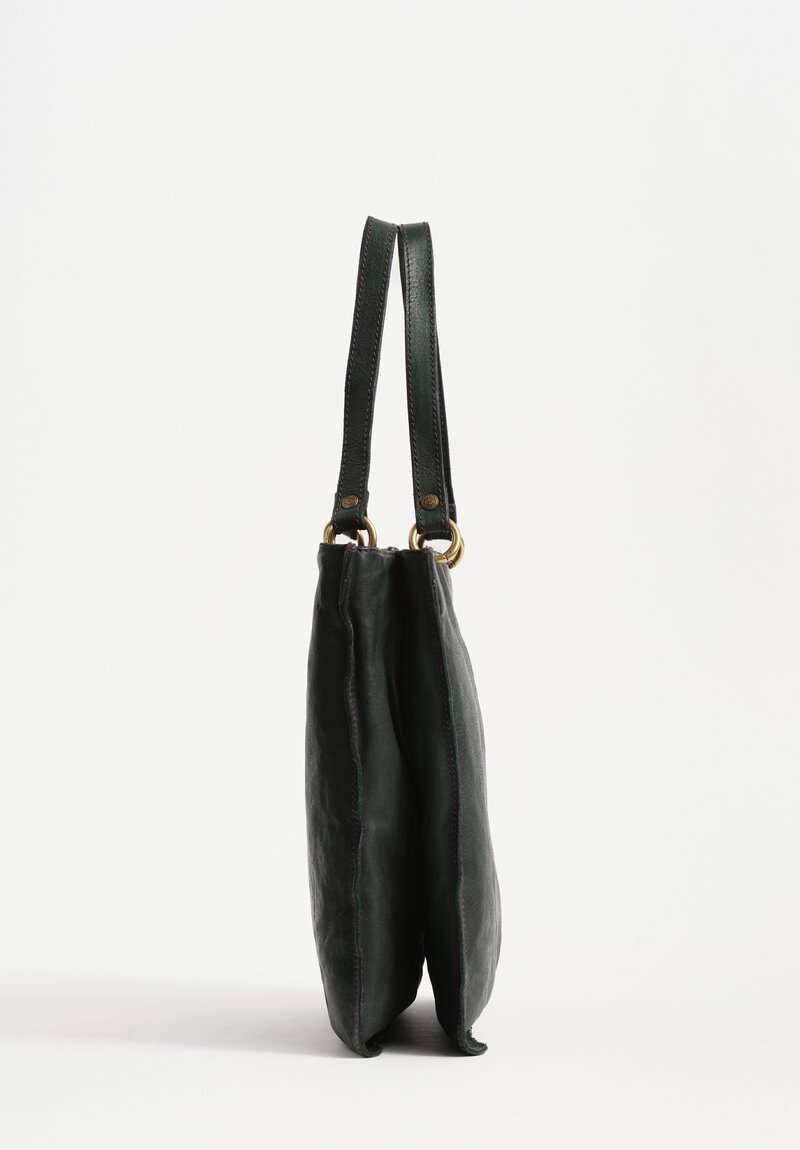 Campomaggi Leather Mogano Shopping Bag Hunter Green