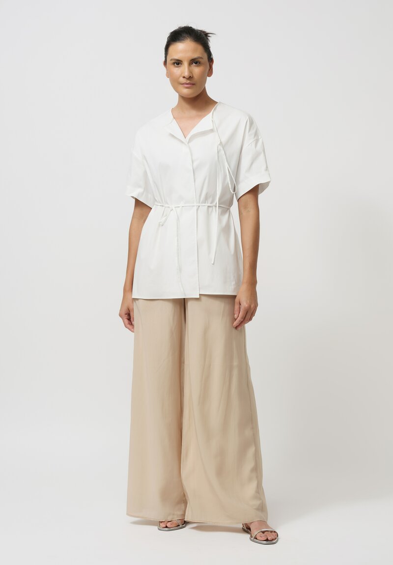 Ruohan Cotton Thera Short Sleeve Shirt in Raw White