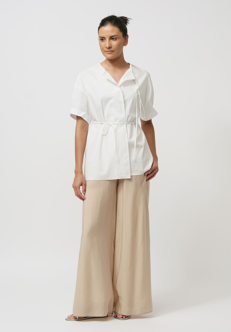 Ruohan Cotton Thera Short Sleeve Shirt in Raw White