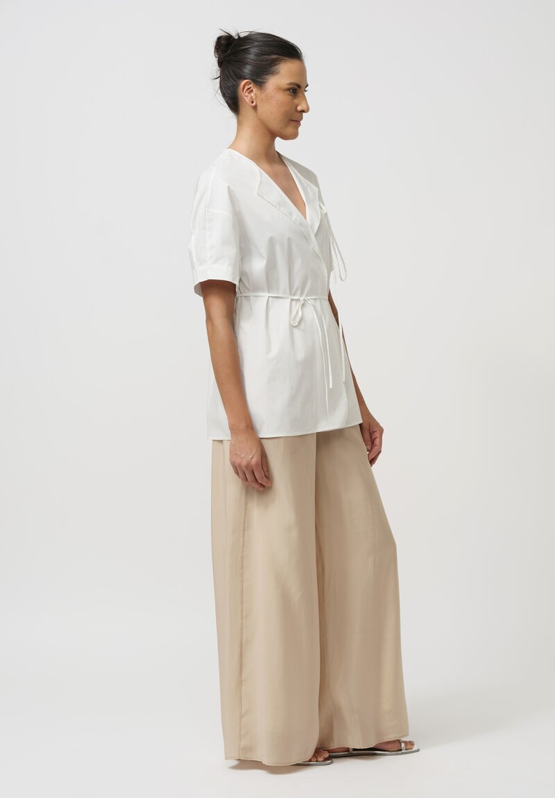 Ruohan Cotton Thera Short Sleeve Shirt in Raw White