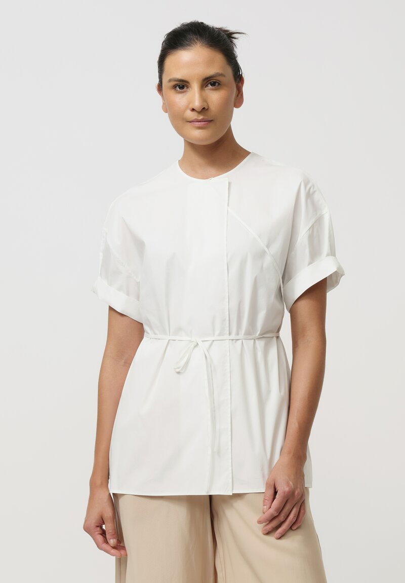Ruohan Cotton Thera Short Sleeve Shirt in Raw White