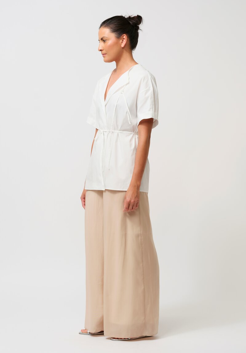 Ruohan Cotton Thera Short Sleeve Shirt in Raw White