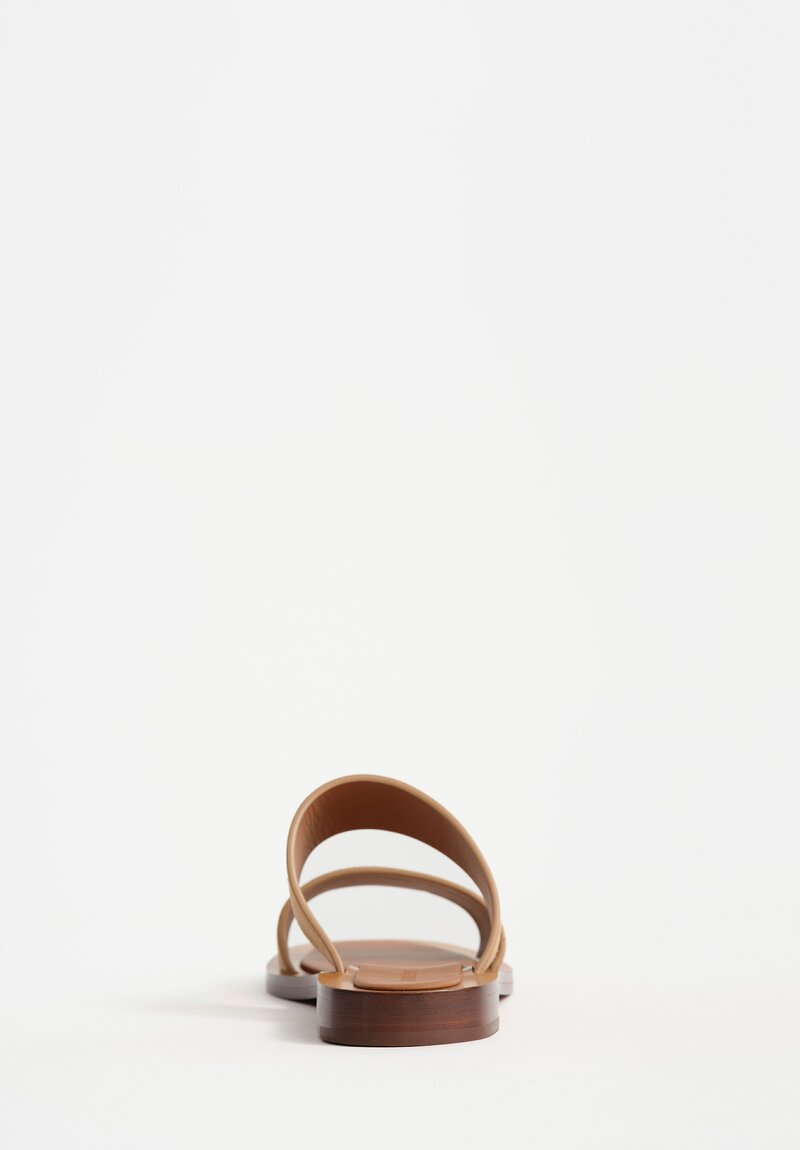 Amblẽme Calfskin Suede Ugalde Double-Band Slides in Sand