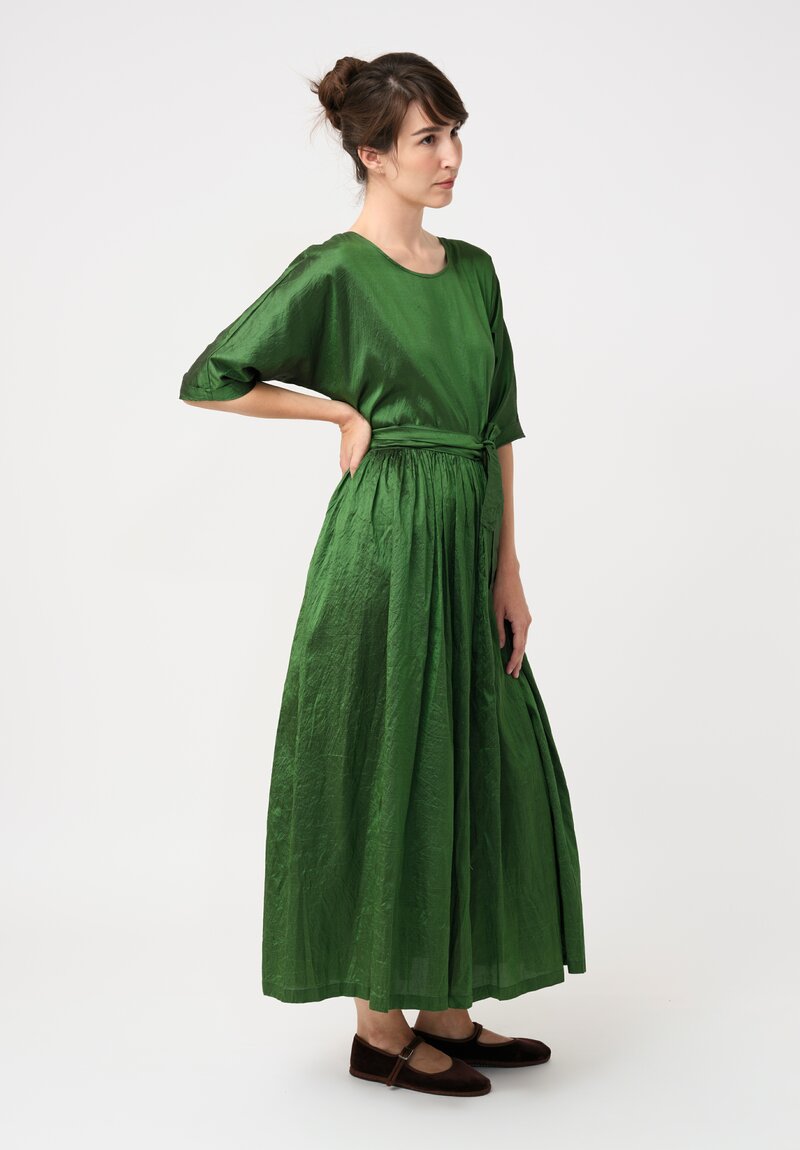 Christian Peau Silk Dress in Emerald Green